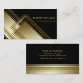 Moderne Gold Faux Geometric Professional Glitter Visitekaartje (Voorkant / Achterkant)