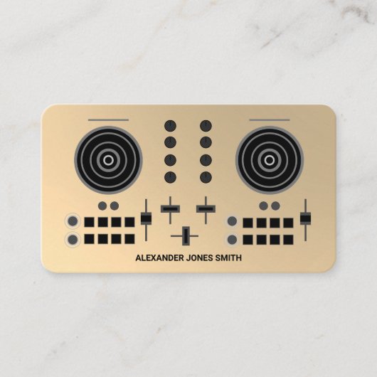 Moderne Gold Faux-schijf Jockey Visitekaartje (Voorkant)