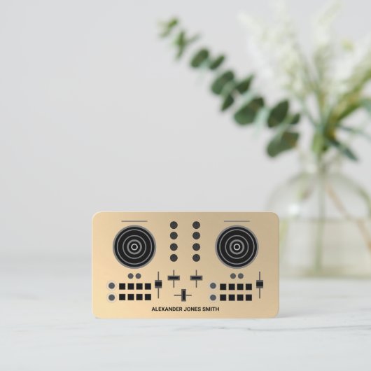 Moderne Gold Faux-schijf Jockey Visitekaartje (Staand voorkant)