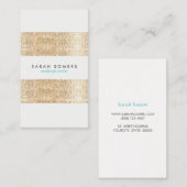 Moderne Gold Faux Sparkly Sequins Makeup Artist Visitekaartje (Voorkant / Achterkant)
