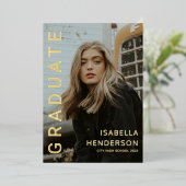 Moderne Gold Foil 2 Aankondiging van Afstuderen Fo (Staand Voorkant)