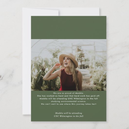 Moderne Gold Foil Afstudeerder Party 4 Fotouitnodi Kaart (Achterkant)