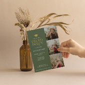 Moderne Gold Foil Afstudeerder Party 4 Fotouitnodi Kaart