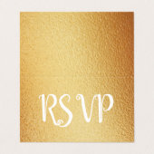 Moderne Gold Foil Agenda RSVP-kaart Visitekaartje (Buitenkant ongevouwen)