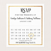 Moderne Gold Foil Agenda RSVP-kaart Visitekaartje (Binnenkant ongevouwen)