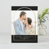 Moderne Gold Foil Arched Lijst Holiday Card Kaart (Staand voorkant)