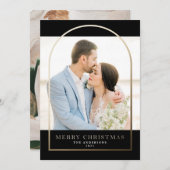 Moderne Gold Foil Arched Lijst Holiday Card Kaart (Voorkant / Achterkant)