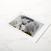 Moderne Gold Foil bedekking Foto Save the Date Folie Uitnodiging (Gedraaid)