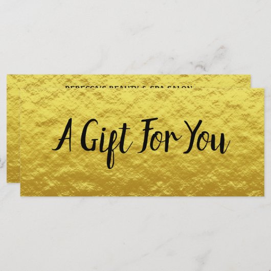 Moderne Gold Foil Business - aangepast cadeaubon (Voorkant / Achterkant)