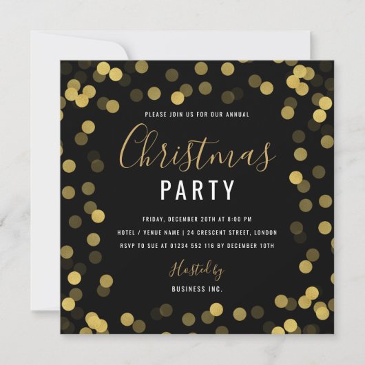 Moderne Gold Foil Corporate Holiday Party Kaart (Voorkant)