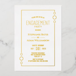 Moderne Gold Foil Engagement Party Folie Uitnodiging