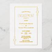 Moderne Gold Foil Engagement Party Folie Uitnodiging (Voorkant)