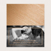 Moderne Gold Foil foto Save the Date Card Visitekaartje (Binnenkant ongevouwen)