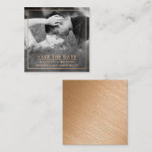 Moderne Gold Foil foto Save the Date Informatiekaartje (Voorkant / Achterkant)