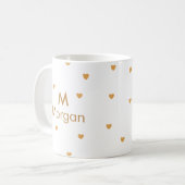 Moderne Gold Foil Hearts gepersonaliseerd Koffiemok (Voorkant links)