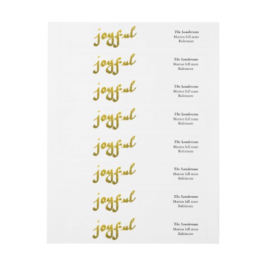 Moderne Gold Foil Joyful Script Holiday (Vel)