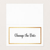Moderne Gold Foil-kalender: verander de datumkaart Visitekaartje (Buitenkant ongevouwen)