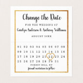 Moderne Gold Foil-kalender: verander de datumkaart Visitekaartje (Binnenkant ongevouwen)