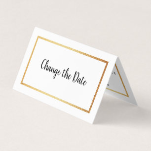 Moderne Gold Foil-kalender: verander de datumkaart Visitekaartje