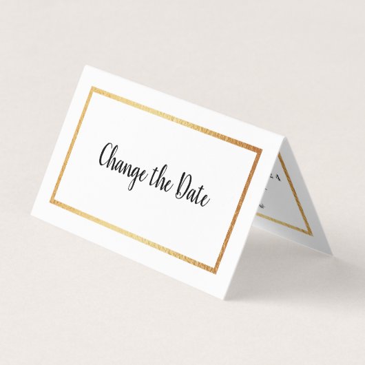 Moderne Gold Foil-kalender: verander de datumkaart Visitekaartje (Voorkant)