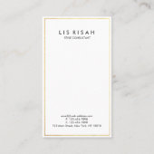 Moderne Gold Foil line Art met zwarte witte marmer Visitekaartje (Achterkant)