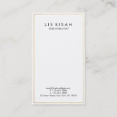 Moderne Gold Foil line Art met zwarte witte marmer Visitekaartje (Achterkant)