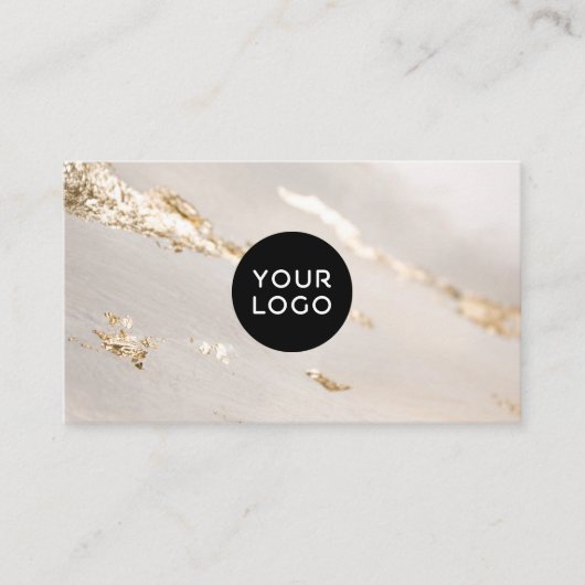 Moderne Gold Foil-Logo, sociale media en QR-code Visitekaartje (Voorkant)