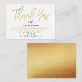 Moderne Gold Foil Script Business Hartelijk dank Informatiekaartje (Voorkant / Achterkant)
