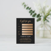 Moderne Gold Foil Script Cards voor cadeaubonnen Visitekaartje (Staand voorkant)