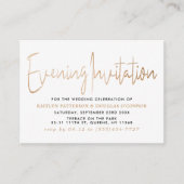Moderne Gold Foil Script Evening Event Ticket Informatiekaartje (Voorkant)