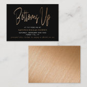 Moderne Gold Foil Script Free Drink Ticket Informatiekaartje (Voorkant / Achterkant)