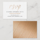 Moderne Gold Foil Script RSVP Informatiekaartje (Voorkant / Achterkant)