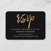 Moderne Gold Foil Script RSVP Informatiekaartje (Voorkant)