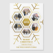 Moderne Gold Foil Snowflake kerstfeestdag foto (Voorkant)