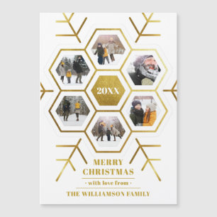 Moderne Gold Foil Snowflake kerstfeestdag foto