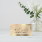 Moderne Gold Foil Virtual Assistant Visitekaartje (Staand voorkant)