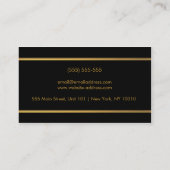 Moderne Gold Foil Visitekaartjes Black en Gold (Achterkant)