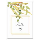 Moderne Gold Foliage Table Number Kaart (Voorkant)