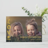 Moderne Gold Font Happy Mothers Day Fotokaart (Staand voorkant)