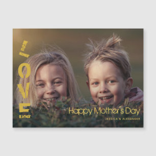 Moderne Gold Font Happy Mothers Day Fotokaart