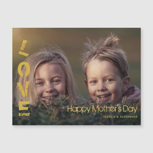 Moderne Gold Font Happy Mothers Day Fotokaart (Voorkant)