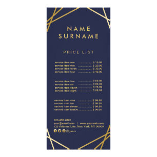 Moderne Gold Geometric Marketing RackCard Reclamekaart