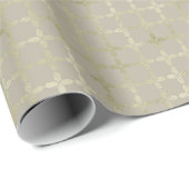 Moderne Gold Geometric Pattern Kerstmis Cadeaupapier (Rol Hoek)