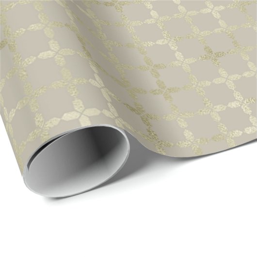 Moderne Gold Geometric Pattern Kerstmis Cadeaupapier (Rol Hoek)