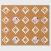 Moderne Gold Geometric Photo Print Kerstmis Cadeaupapier (Vlak)