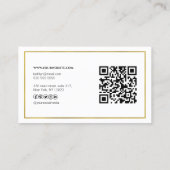 Moderne Gold Geometric QR Code Professional Visitekaartje (Achterkant)