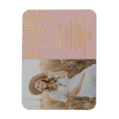 Moderne Gold Glitter Afstudeerder Party Photo Invi Magneet (Verticaal)