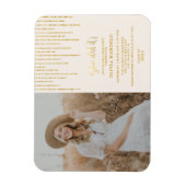 Moderne Gold Glitter Afstudeerder Party Photo Invi Magneet (Verticaal)