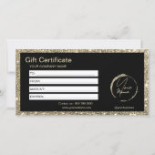 Moderne Gold Glitter Cadeaubon (Achterkant)