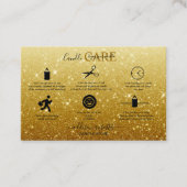 Moderne Gold Glitter Candle Care Visitekaartje (Voorkant)